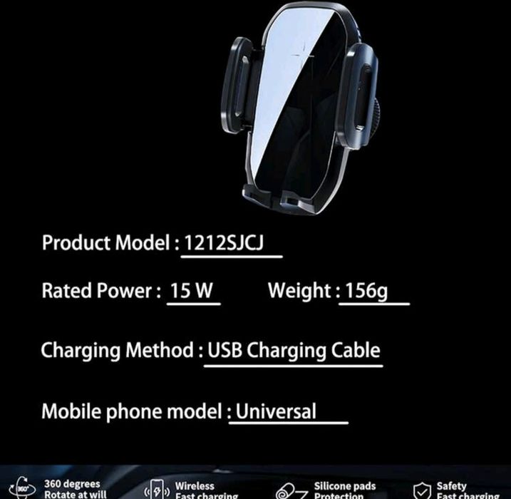 Автоматична стойка за автомобил за бързо зареждане 15W