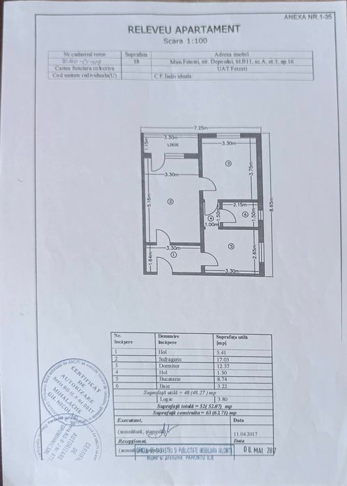 Apartament de vânzare -2 camere, zonă centrală