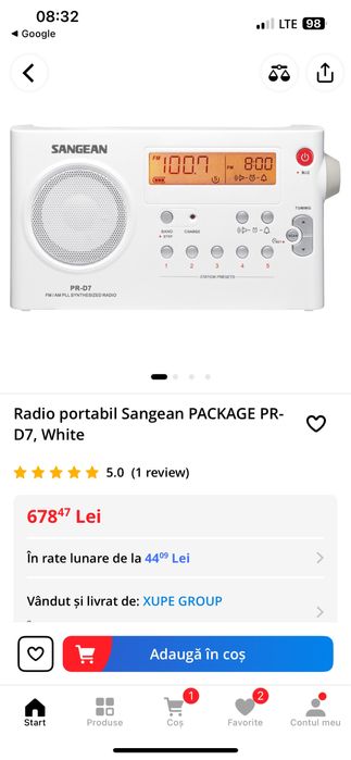 Radio Sangean PR D7