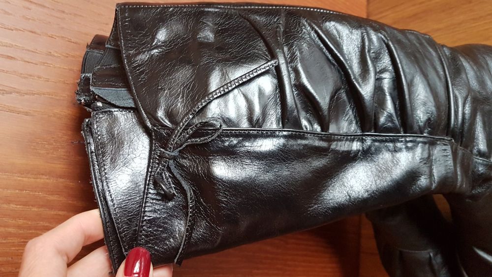 Елегантни ботушки от естествена кожа -38 номер + подарък шалче