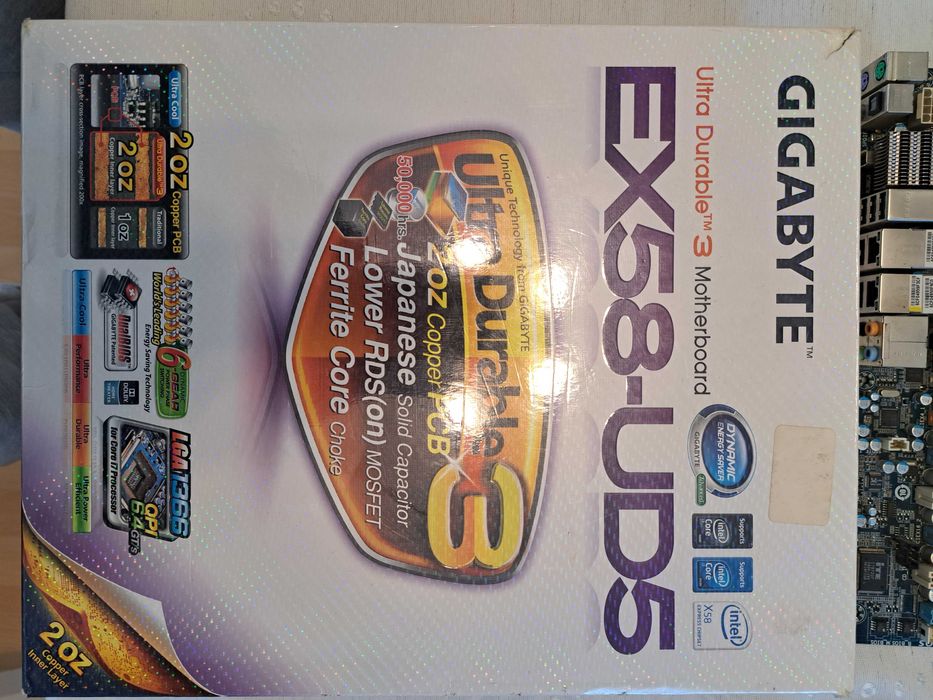 Дънна платка EX58-UD5 Socket1366 ATX, процесор I7 920 и RAM 16GB