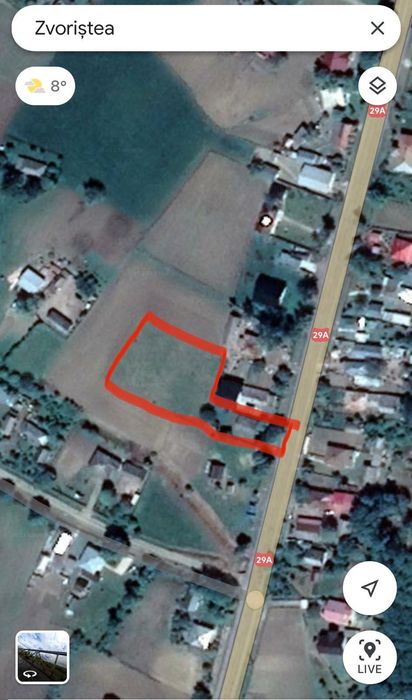 Casă  55 mp/ 1997 și teren 2156 mp ( 375 mp curte + 1781 mp arabil)