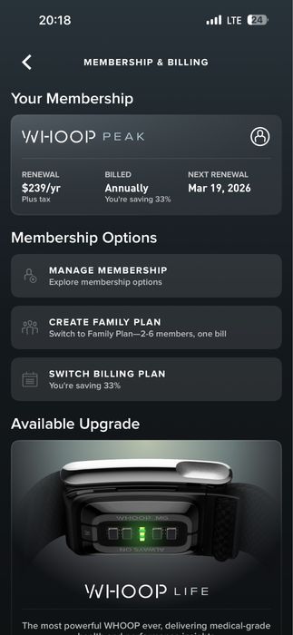 Whoop 4. 1 oyli padpiskali