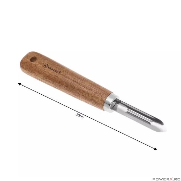 Set 5 ustensile pentru bucatarie, inox si lemn, Kassel