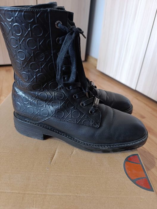 Дамски ботуши Calvin Klein естествена кожа