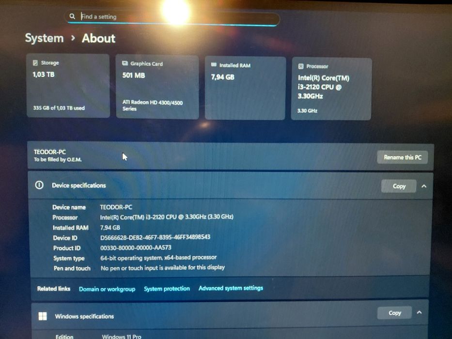 Desktop PC  8 gb ddr3 complet