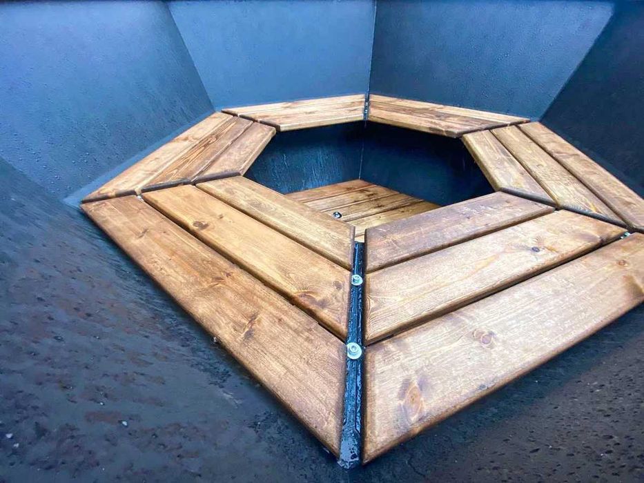 Банный чан "под костёр" на 4-6 чел. из черной стали