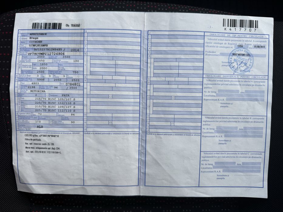 Citroen Jumper 2015 / 2.2 distributie pe lant / 130cp