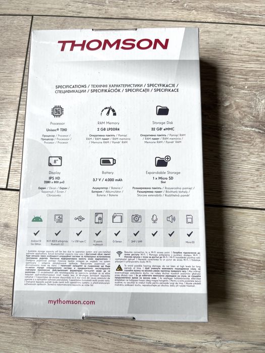 Tabletă Thomson TEO 8” 4G – Android 13 Go, 2GB RAM, 32GB, IPS HD, Nouă