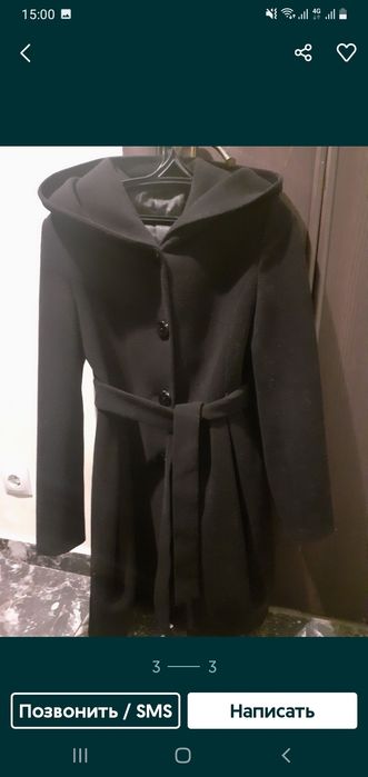 Продам пальто кашемировое чёрное,срочно