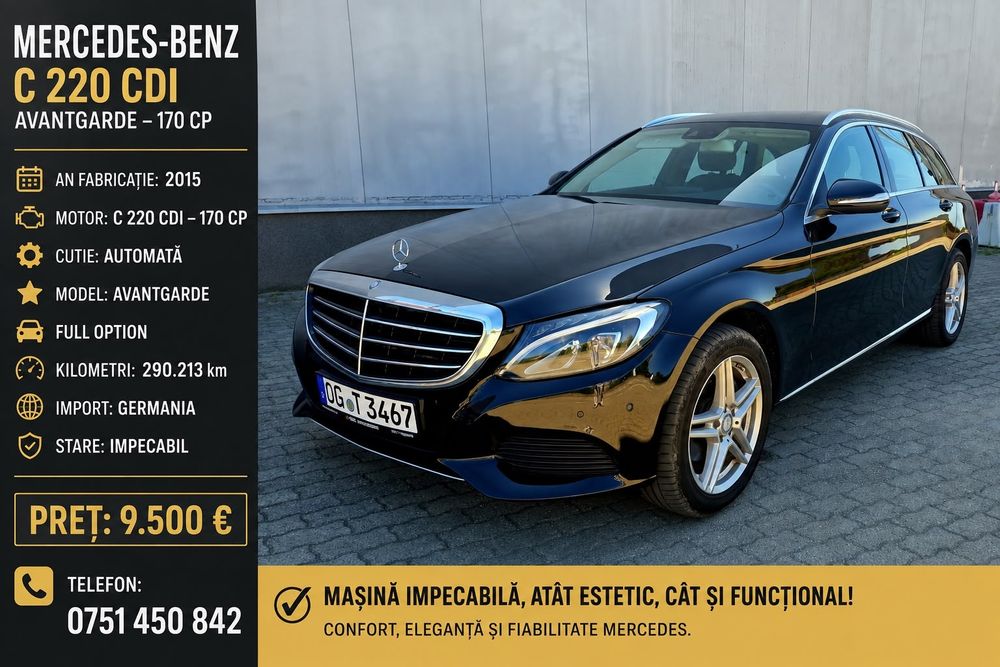 Mercedes C220 cdi-170CP/ Model Avantgarde / Impecabil