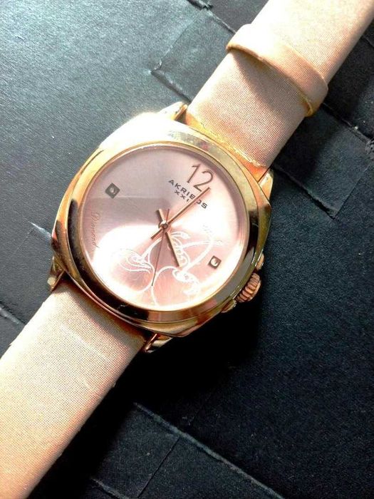 Ceas Damă Akribos XXIV Diamond AK902PK Rose Gold cu Cireșe