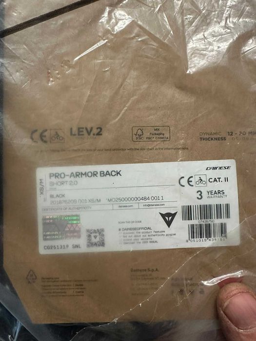 Protectie DAINESE Pro-Armor Back Long 2.0 Black