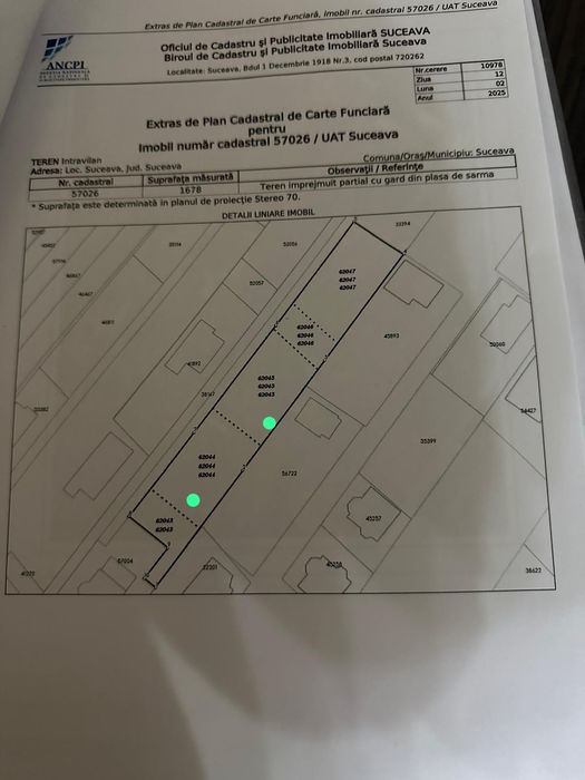 Teren intravilan vanzare strada Traian Popovici , burdujeni Suceava