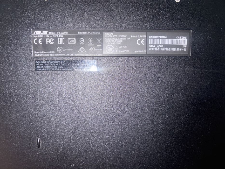 Laptop Asus i3-7 4 ram