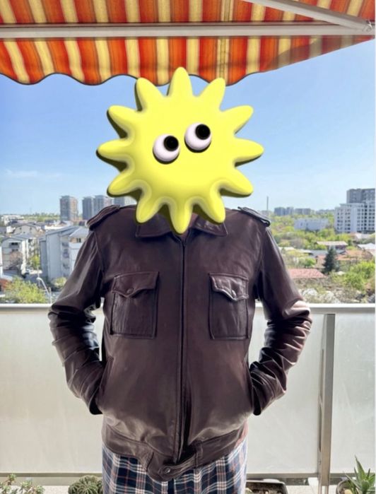 Geaca barbateasca din piele naturala 100%