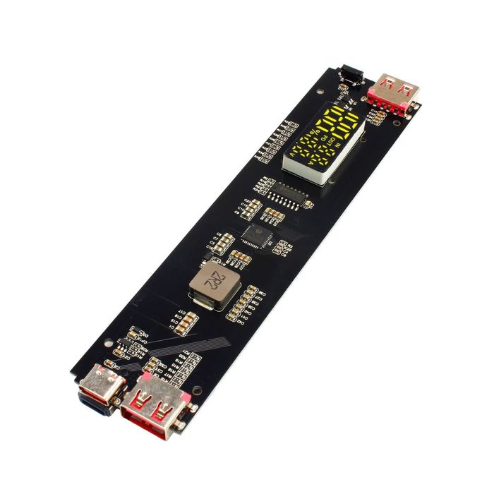 Modul Power Bank cu Display USB C PD/QC USB-A, Voltmetru, Ampermetru