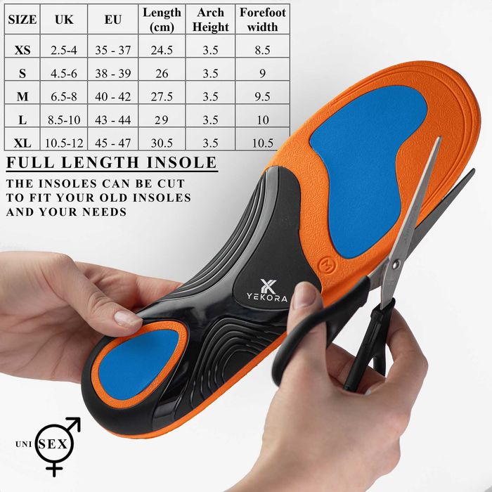 Ортопедични стелки YEKORA Ortho Plus плоскостъпие дюстабан паднал свод