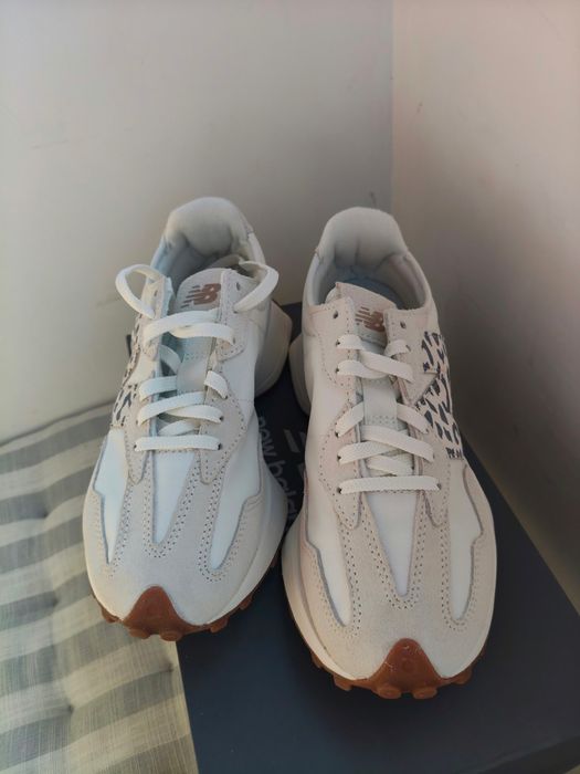 New Balance 327 alb-crem cu model leopard marimea 36.5 noi originali