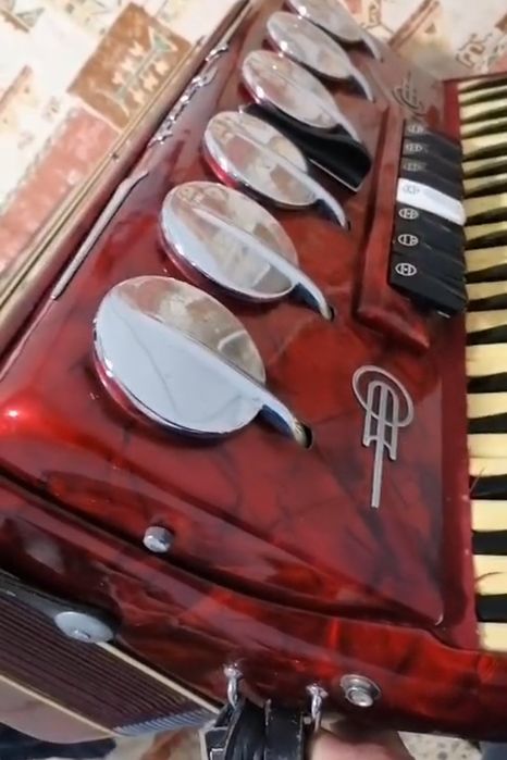 Acordeon Paroot 120 basi rosu sidef