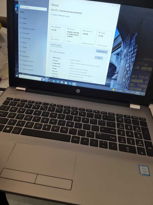 Laptop i5 7200u, HP 250 G6, 16 GB DDR4, 120 GB SSD, baterie moarta