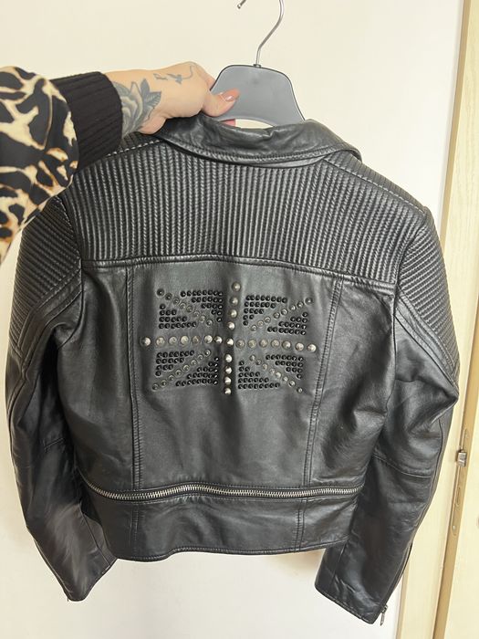 Естествена кожа яке на Mango