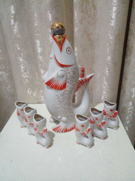 рыбки  сервиз  из  ссср  новый