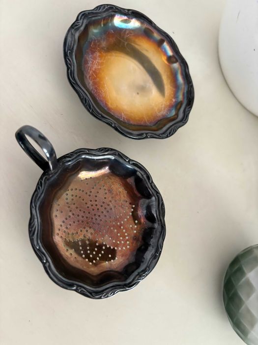 Set Rar WMF (1850-1890) - Infuzor de Ceai, Tavita și Sită Argintată