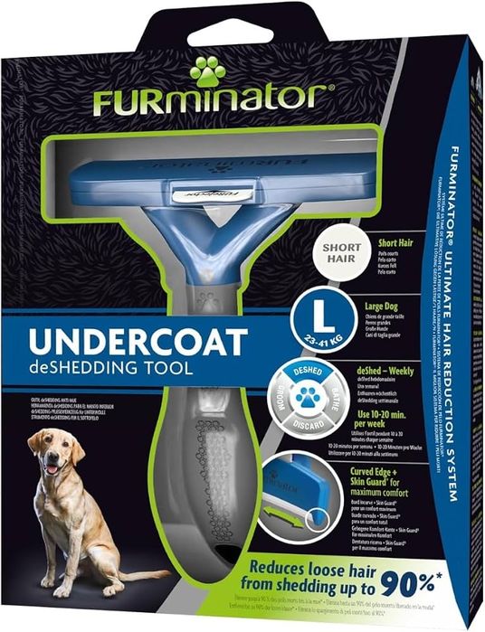 Instrument FURminator pentru îndepărtarea părului sub păr pentru câini de talie mare cu păr scurt (23-41 kg)