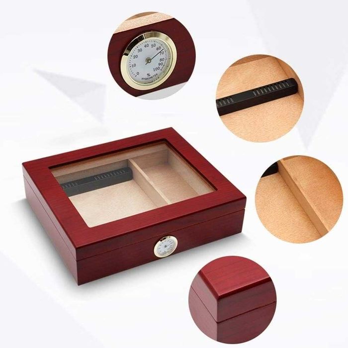 Малък хумидор от кедър за до 30 пури със хидрометър и овлажнител