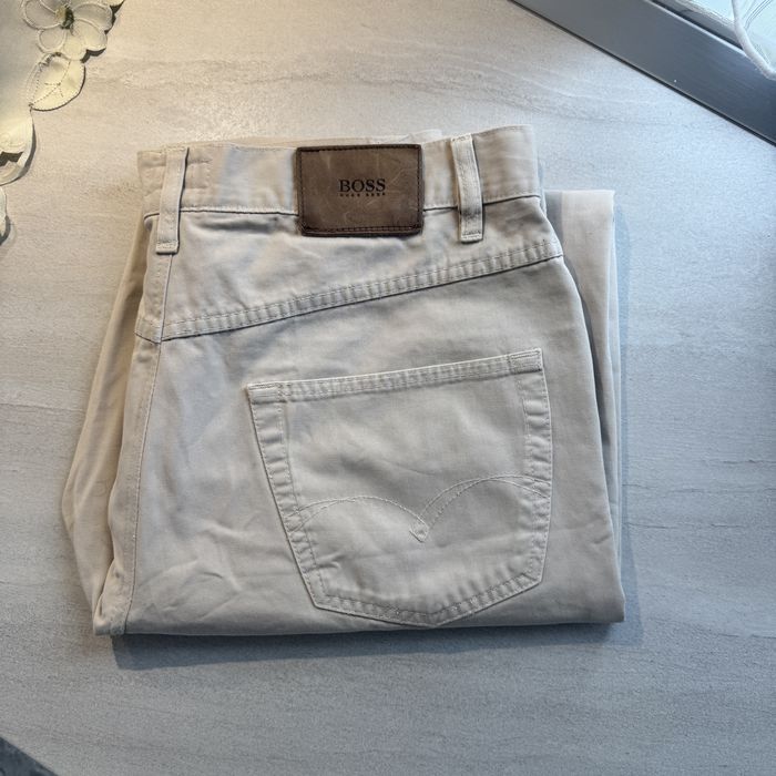 Blugi Hugo Boss Crem Bumbac