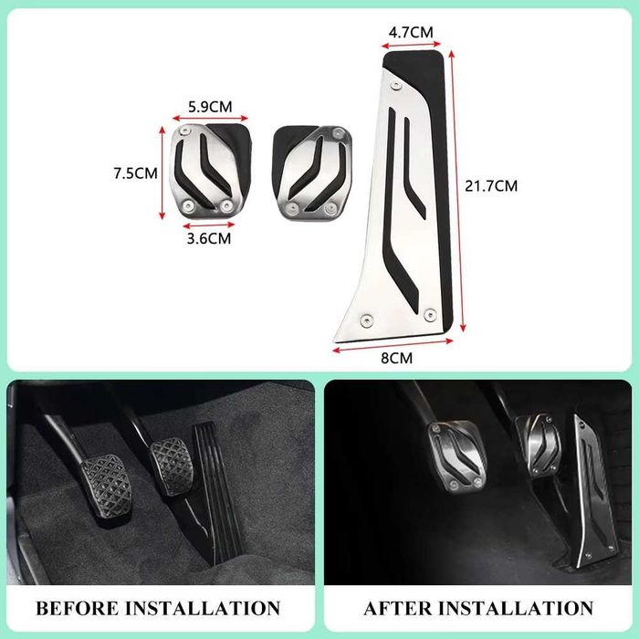 Ornamente Pedale Aluminiu BMW Seriile E, F, G Manual/Automat Plug&Play