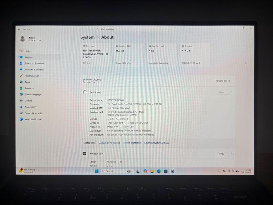 Dell Precision 5560 i9 RTX A2000
