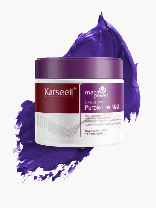 Маска за неутрализиране на  жълти отенъци(лилава) Karseell Maca Power