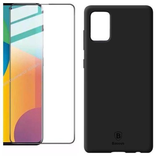 Husa Silicon Slim + Folie Sticla 22D Samsung A51/A52/A53/A54/A55/A56