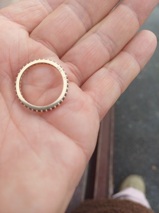 Inel de aur galben de 14 k model tenis