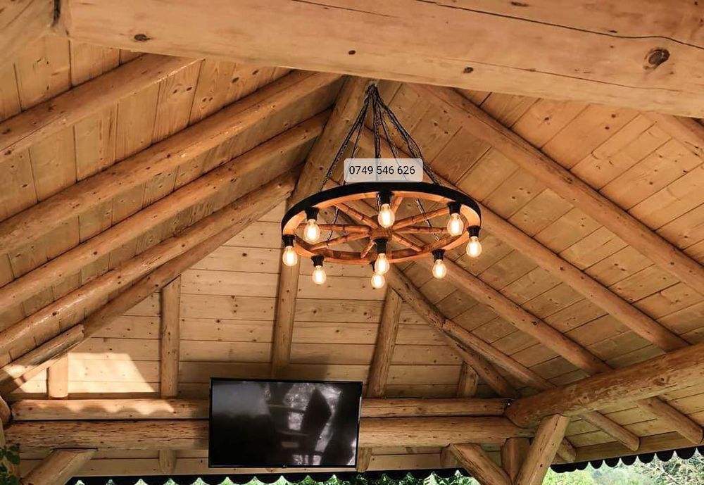 Candelabru  rustic  lustra  aplica