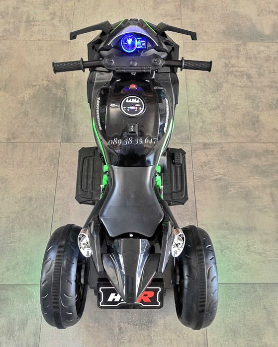 НОВО!Акумулаторен мотор с 3 гуми Ninja BLACK с 12V батерия,USB,LED