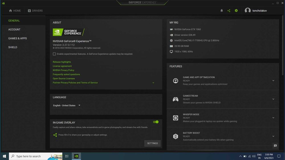 ASUS FX502VM i7-7700 24GB Ram Geforce 1060 1TB SSD 1 TB HARD