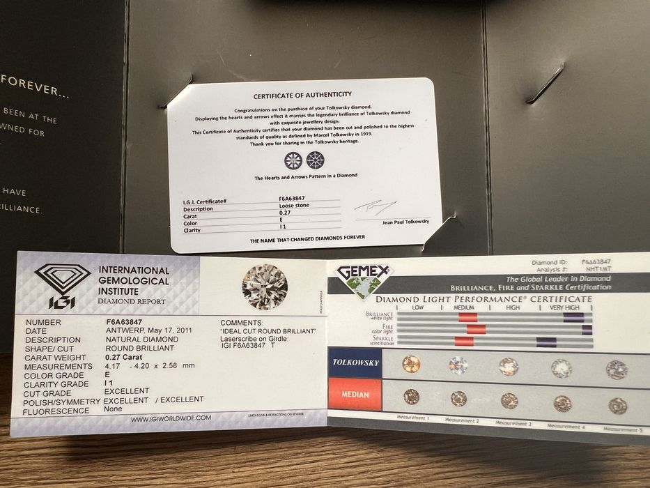 Inel logodnă aur alb 18K cu Diamant Natural 0.27 ct, Culoare E, Certificat IGI