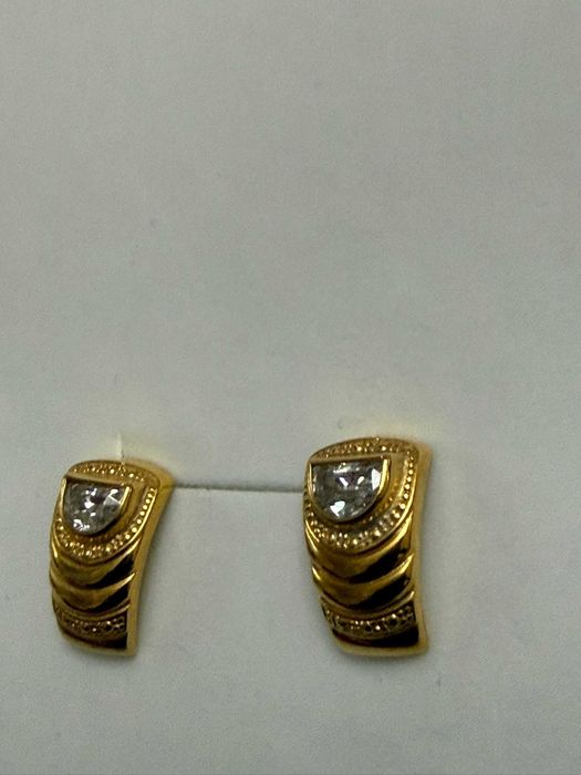 Cercei din argint placati cu aur - design semicircular