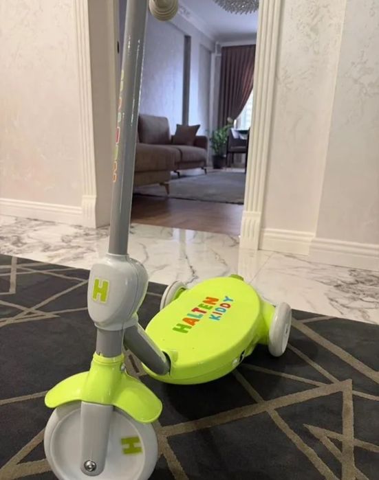 Электросамокат Halten детский Kiddy_голубой, желтый
