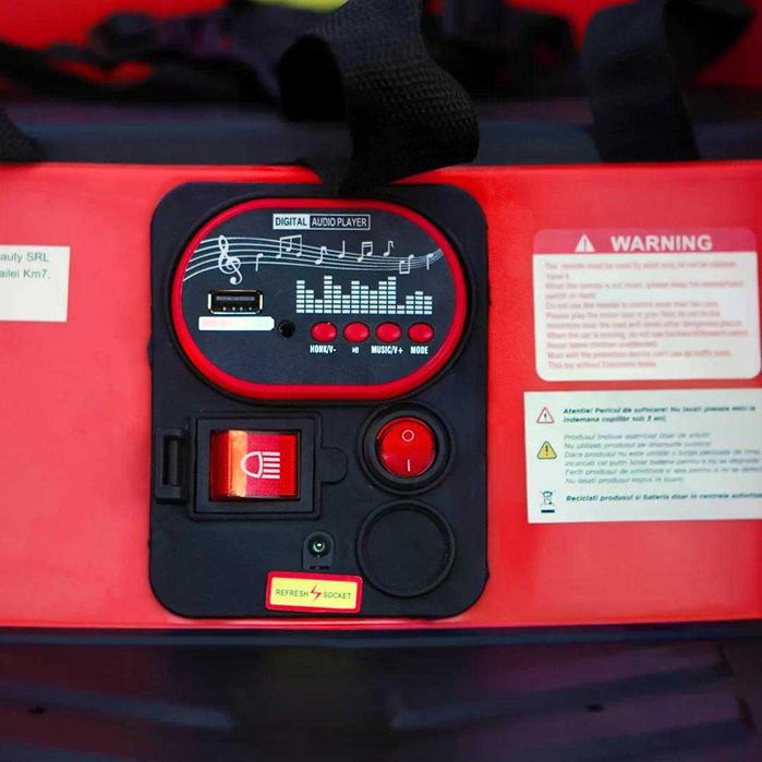 Masinuta busitoare electrica cu RC, Kinderauto Bumper, 2x 35W 12V RED