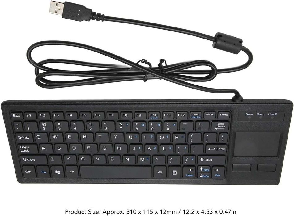 Клавиатура LICAEVEY K 800 с тъчпад, USB кабелна с вграден USB хъб