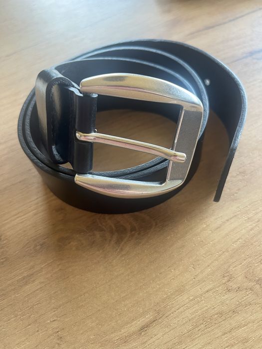 Черен кожен колан Massimo Dutti