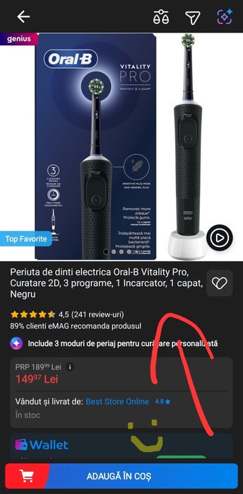 Periuta de dinti electrica Oral-B Vitality Pro