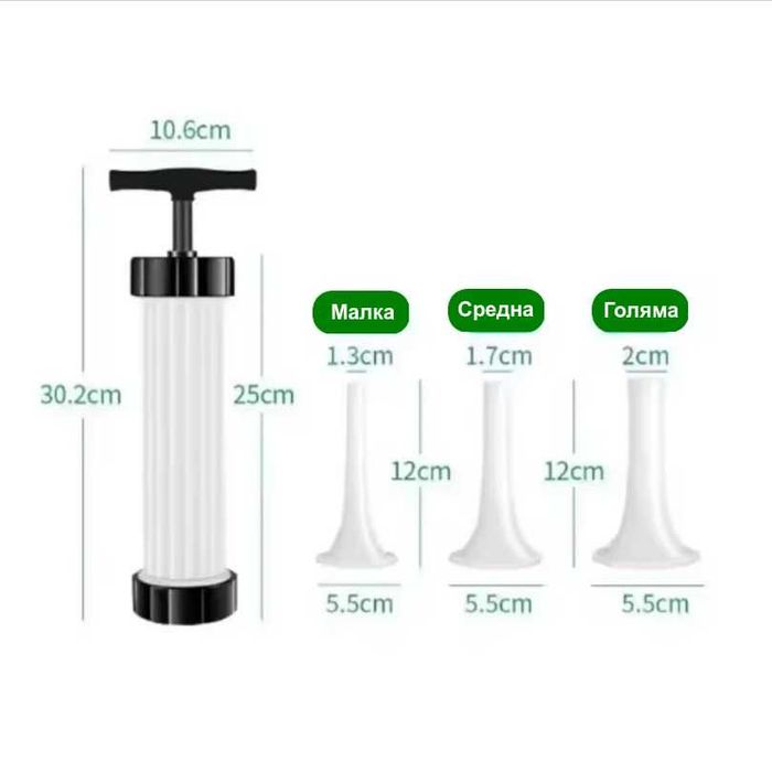 Ръчна пълначка за месо и кайма | Шприц за пълнене на луканк