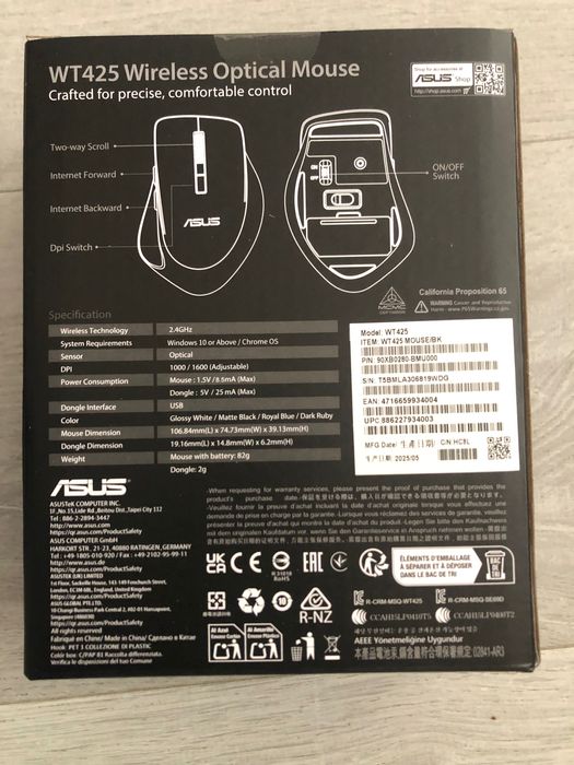 Cadou ideal sărbători  NOU Mouse Asus WT465 wireless optical