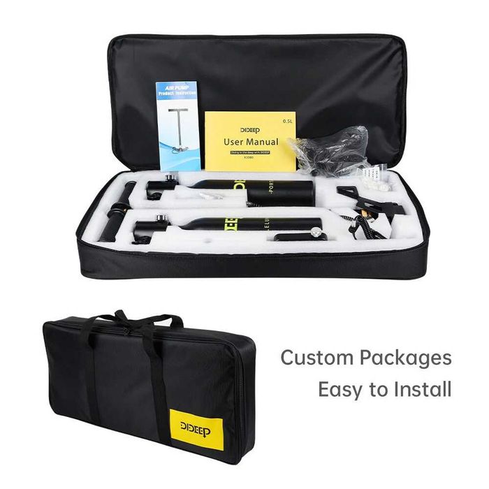 Set Scuba Diving DEDEEP NOU cu 2X Butelie 0.5L Snorkeling Pompa PCP