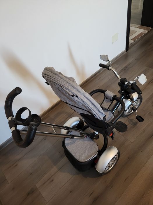 Tricicleta scaun reversibil roti EVA muzica lumini bebelusi copii 5